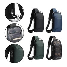 Borsa a tracolla da uomo con ricarica USB Zaino piccolo Borsa casual per