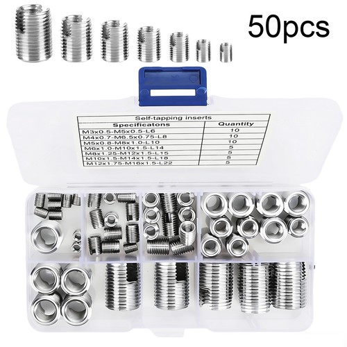 Quick Thread Outlet 50PCS Stainless Steel Self-Tapping Quick Thread Inserts Set M3-M16 ...