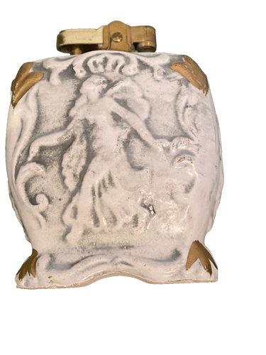 Royal Sealy Japan Three Graces Table Lighter White Gold Relief Vintage MCM NOS - Picture 12 of 14