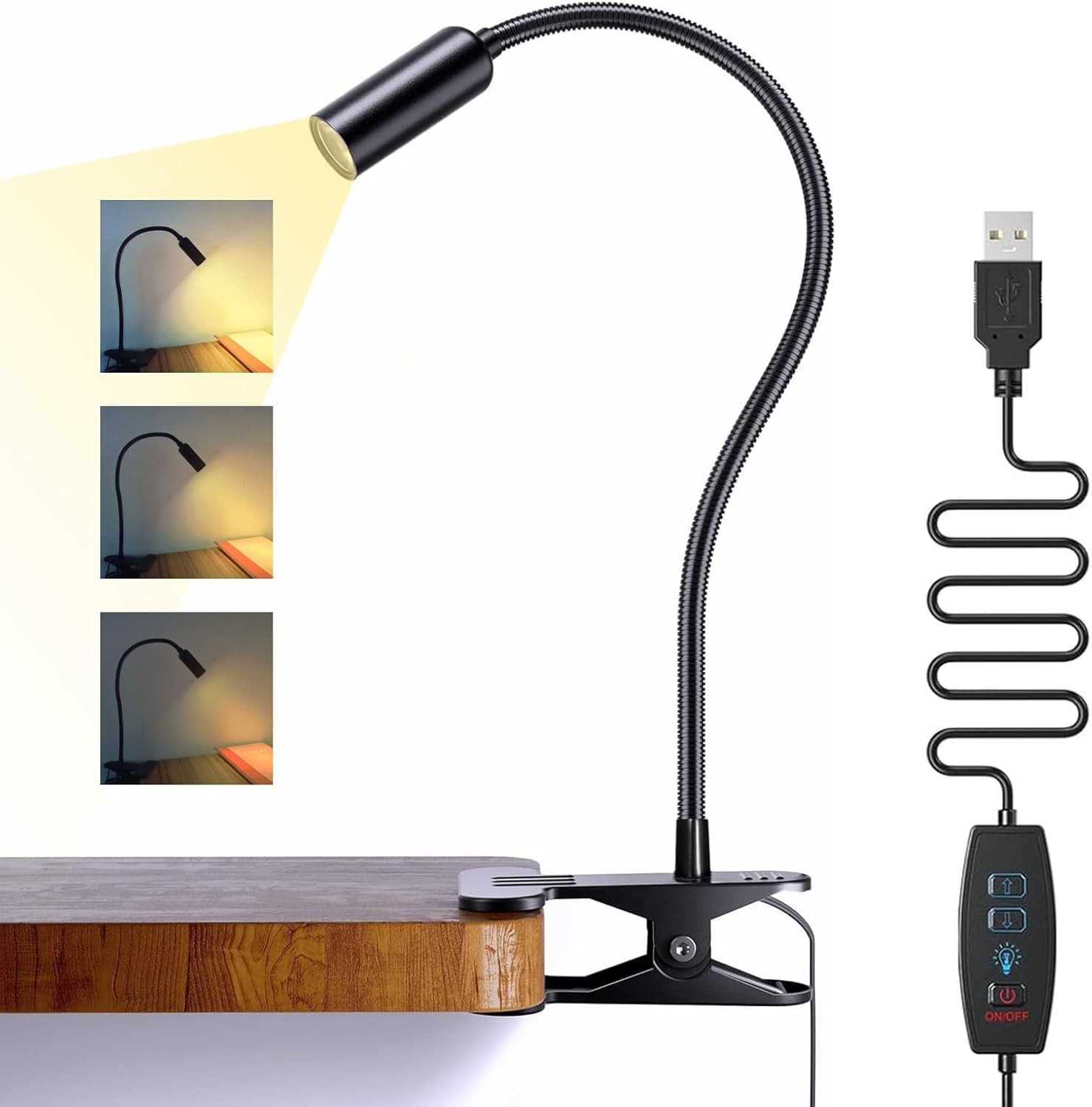 Luce Lettura Letto LED con Pinza | Braccio 360° in Alluminio Soft