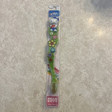Hello Kitty Crest Kid's By Oral-B Soft Manual Toothbrush Pair Green NEW