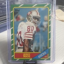 Topps 1986 Jerry Rice Rookie Base Set #161 C* San Francisco 49ers Football Card. rookie card picture