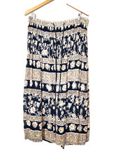 VTG Sag Harbor Maxi Skirt Hippie Floral Print BOHEMIAN Gypsy Tassels Black BOHO
