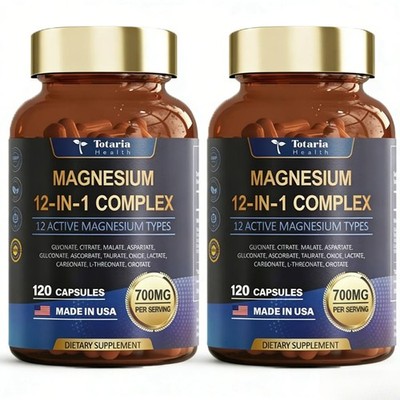 2-bottle Totaria Magnesium 12-in-1 Complex 700mg.