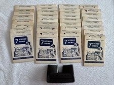 Tru-Vue Viewer Bakelite Stereoscope W/32 Slides/Film Cards