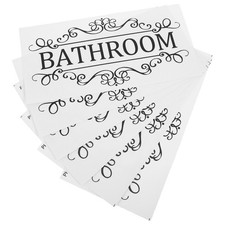 6 Pcs Multifunctional Door Sticker Sign Restroom Bathroom for Home