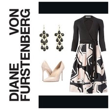 6 NWT DVF Diane von Furstenberg JEWEL Fit & Flare Pommeau Wrap Dress