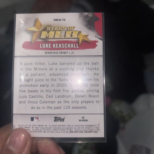 Luke Keaschall Rookie In The Baseball League Difficult Find.. Amazing Condition - Picture 2 of 4
