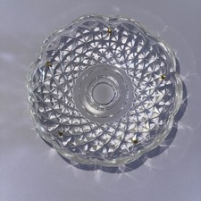 Kristall Glas Tropfschale Lüsterschale 80mm - Wabenmuster + 5 Bohrungen