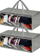 2 Pack Wide Hat Storage Bag for Baseball Caps, Organizer Up to Grey