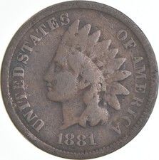 1881 Indian Head Cent AC Average Circ *0795