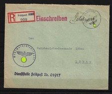 AJ442) Deutsche Besetzung II. WK Ukraine Krim R-Beleg Einschreiben Feldpost