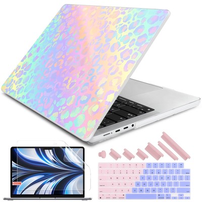 MacBook 16 Case A3403 A3186 A2991 A2780 A2485 Hard Shell Keyboard Cover Leopard
