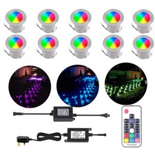 Decking Lights Mains Powered 45mm RGB Color Changing Plinth LED Deck Lights IP67