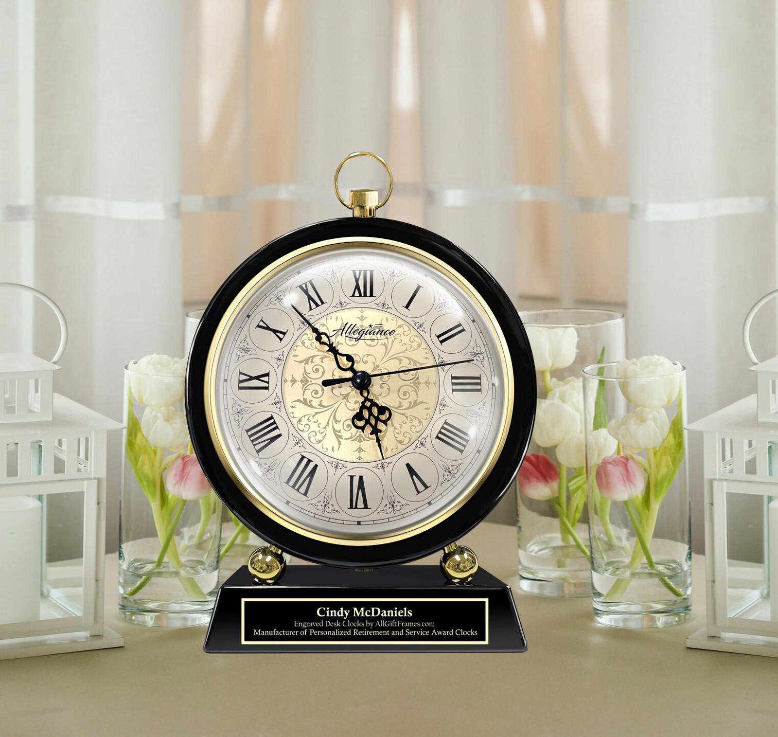 Personalize Gift Clock Retirement Anniversary Engraved Cowor