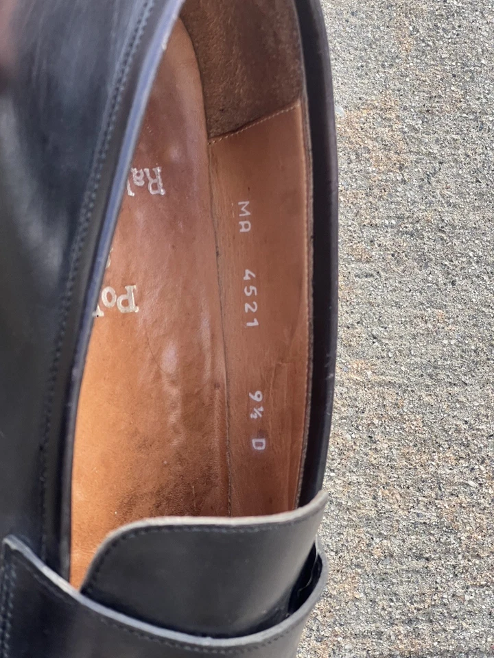 Mocassim Polo Ralph Lauren Vintage Couro Preto Penny, feito em banco na Itália tamanho 9,5 D - Imagem 4 de 4