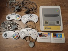 SNES Super Nintendo Console, 2 Games, 4  Controllers NO Leads *Working*