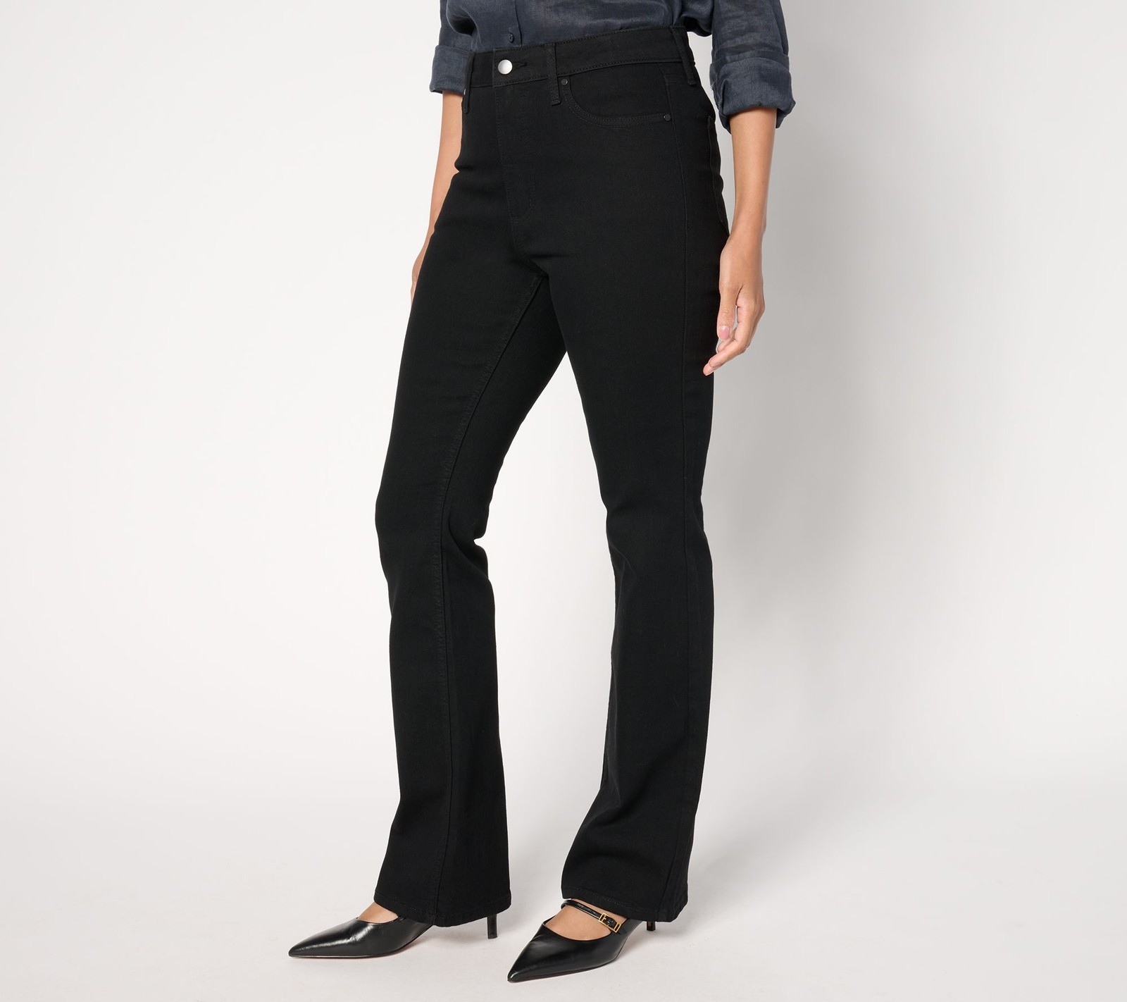 BEAUTIFUL by Lawrence Zarian Women's Pants Sz 10 Baby Boot Jean- Black A663762