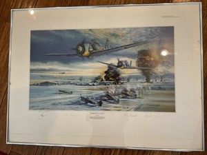 “Wake Up Call” By Robert Bailey Print Signed By Pilots With The Story 1945Attack