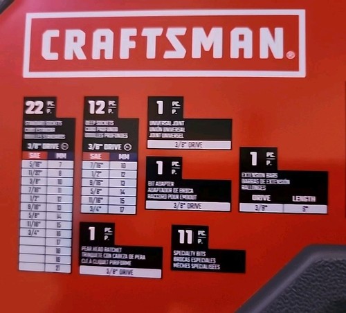 CRAFTSMAN CMMT99049 NEW Socket &Ratchet Set In Hard Case(#24464)E10 - Picture 10 of 15