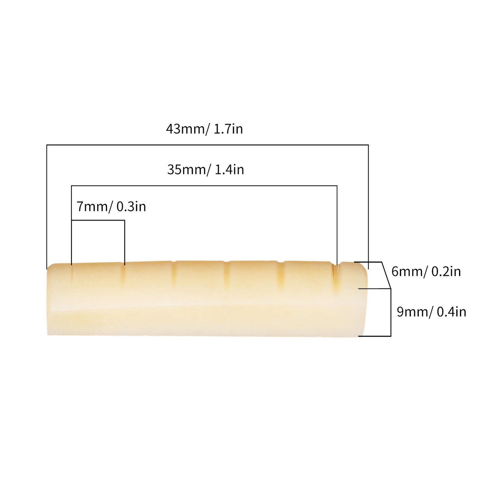 Unbleached Acoustic Guitar Nuts Fit For 43mm Guitar Slot Pure Complete Bone Fit