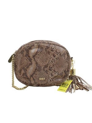 BIBA Damen Tasche braun Animal Print 100% Kunstleder Crossbody