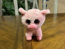 Ty Beanie Boos Corky the Pig Pink 6" Solid Eyes w/ Purple tag