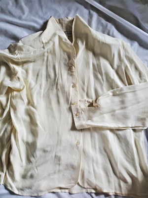 Vintage Casual Corner 100% silk Ivory blouse-sz 10-elegant dress look