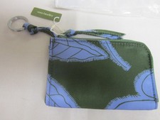Vera Bradley Zip Card Pouch- Applique Floral- NIP- Blue  Green 4.5"