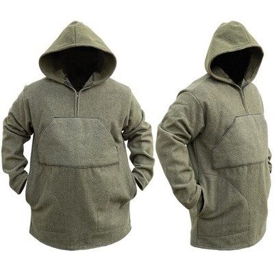 Spartan Wool Anorak Jacket XL OD Green 80% Wool Hooded Bushcraft Outdoor Pullove