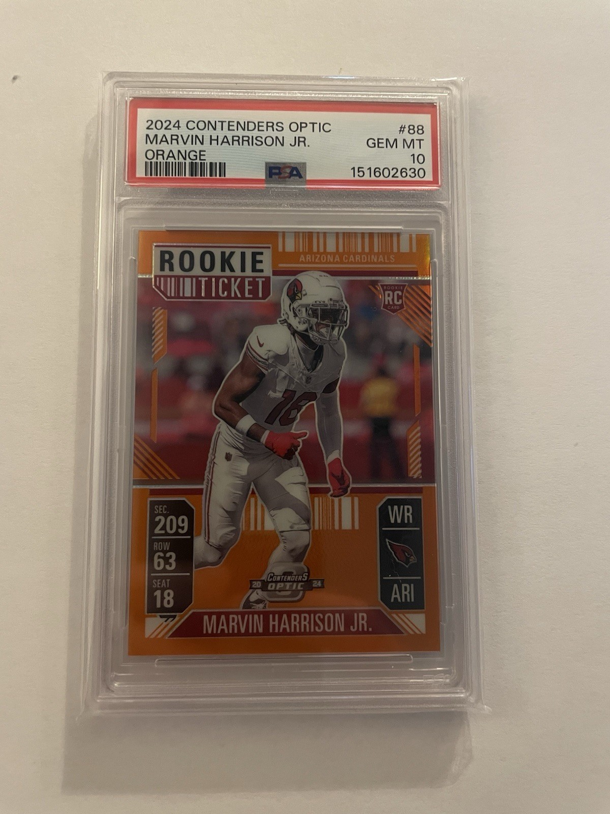 Marvin Harrison Jr. Panini Contenders Optic #88 Orange