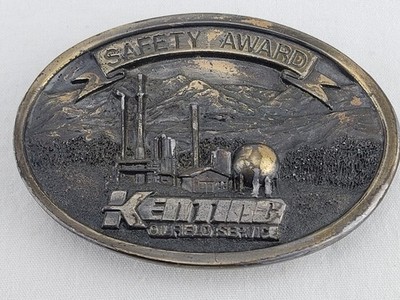 Vintage Kenting Oilfield Service Safety Award Belt Buckle Gas Plant