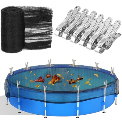 #ad 20 Feet Round Leaf Net Cover for Above Ground For 18#x27; Pool black