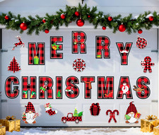 Christmas Garage Door Magnets Decorations, 25Pcs Large Merry Christmas Magnets f