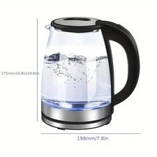 2L 1800W Glass Electric Kettle Fast Boil LED Auto Shut-Off Portable Jug
