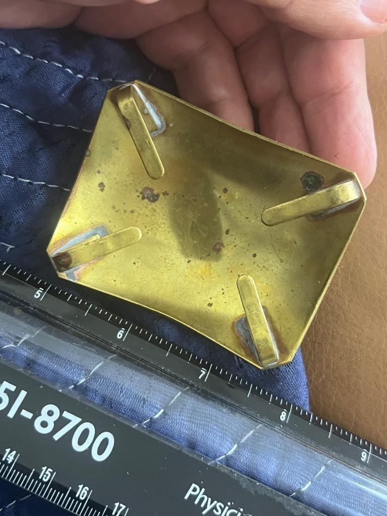 Brass Militia Belt Buckle Antique Military Academy WWI older (H2025H)