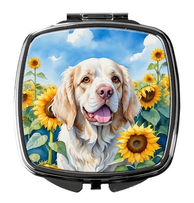 Caroline's Treasures Clumber Spaniel in Sunflowers Compact Mirror DAC6056SCM
