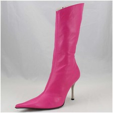 Norma J. Baker Stiefel Gr. 39 High Heels pink Lederstiefel Echtleder (#3987)