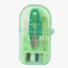 Macaron Mini Sewing Kit: Beginner-Friendly, Green Emergency Sewing Box with Stor