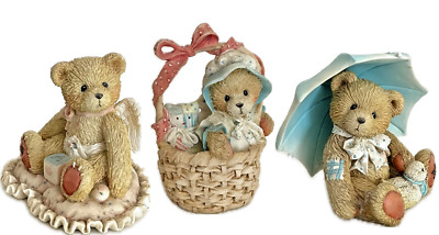 Lot of 3 Cherished Teddies Decorative Figurines - Alan, Abigail, Bundle of Joy  