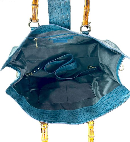 Ivan Troy Nora Blue Women's Italian Leather Outdoor Crossbody Shoulder Bag - Picture 7 of 7