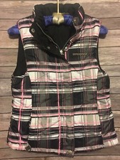 Zero Xposure Vest Womens Size Small Pink And Black Plaid Reversible