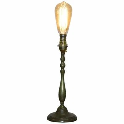 HERMOSA LÁMPARA VELA DE MESA VINTAGE BRONCEADA TOTALMENTE RESTAURADA MONTAJE NUEVO, CABLE ETC - Imagen 1 de 4