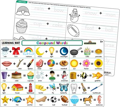 Compound Words Learning Mat ( Learning Mats can be fully cleaned and used again)