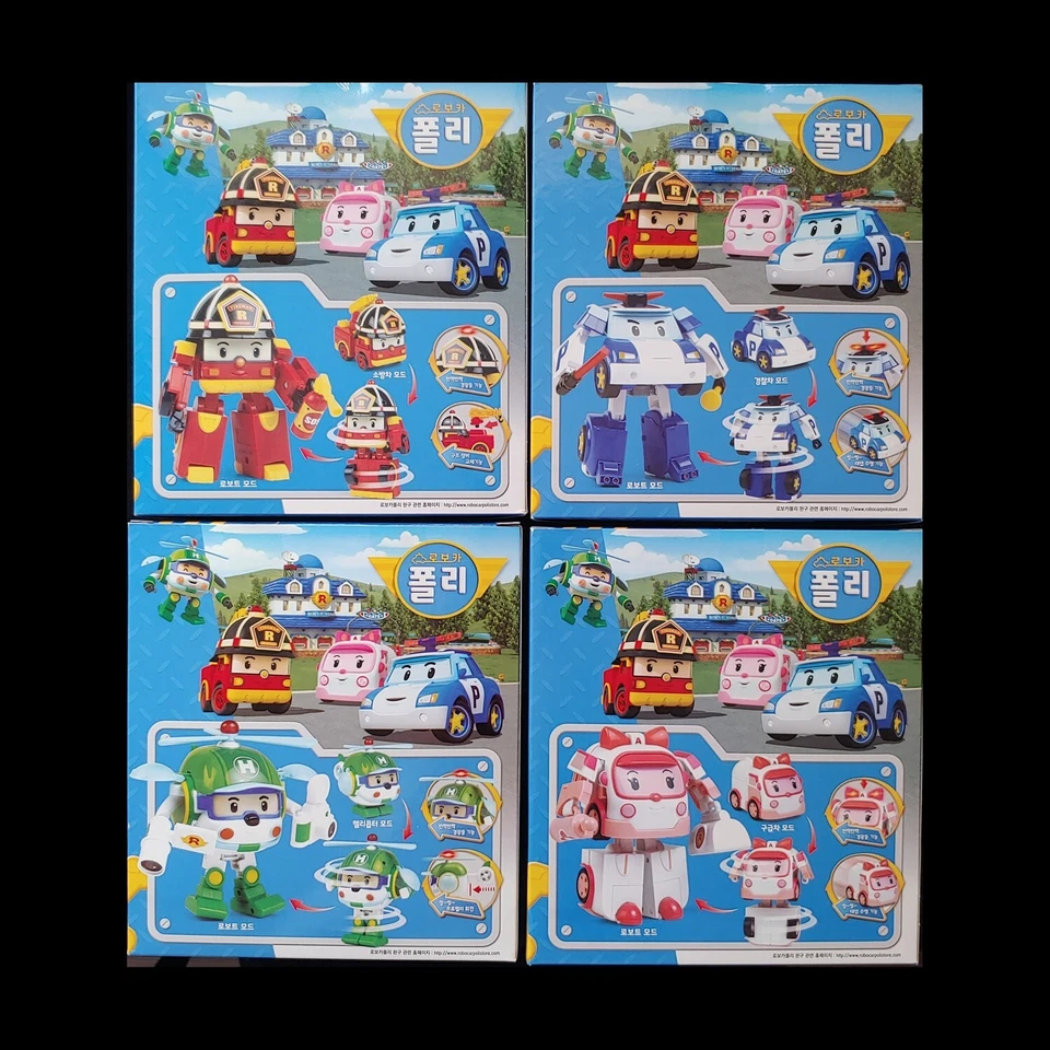Robocar Poli Deluxe Poli Roy Amber Helly 6" Big size Transforming Robot 4pcs - Image 2 of 4