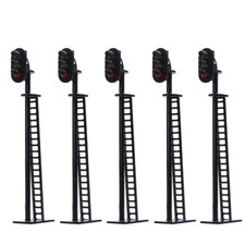 5pcs Model Railway G/Y/R Block Signals OO Gauge 1:75 8.2cm 12V LED JTD02