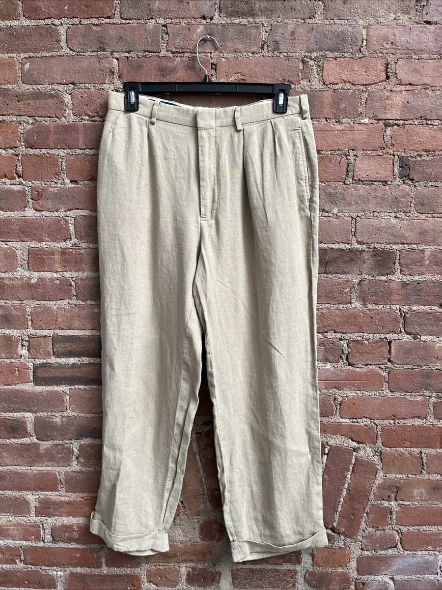 パンツ 90s Ralph Lauren Pure Linen Slacks 34/30 Vintage Polo Ralph Lauren Men's Pants, Sz 34 X 30, Khaki 100