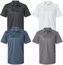 ADIDAS GOLF Camo Chest Print Performance Polo, Men's S-4XL Collared Sports Shirt