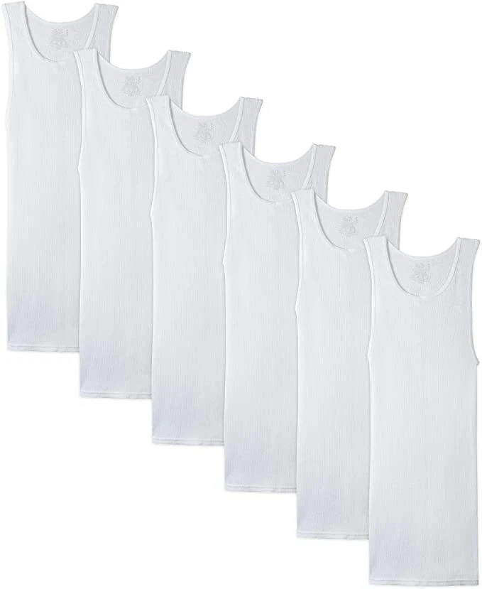 Fruit of the Loom Men's Tag-Free Tank A-Shirt 3 or 6 Pack, Sizes S- 2X 3X 4X 5X - Image 2 of 4