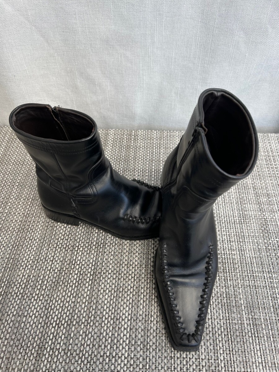 Men’s “DSQUARED2” Black Leather Boots With Braided Design Nike SFB Field 2 8 Boots Mens 10 Leather Military Tactical  main image 3